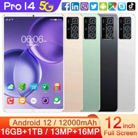 Popular 12.9 Inch Android Tablet With Dual Sim Oem Customized Brand 16gb+1tgb Educational Use Phone Call and Tablet Pc Support