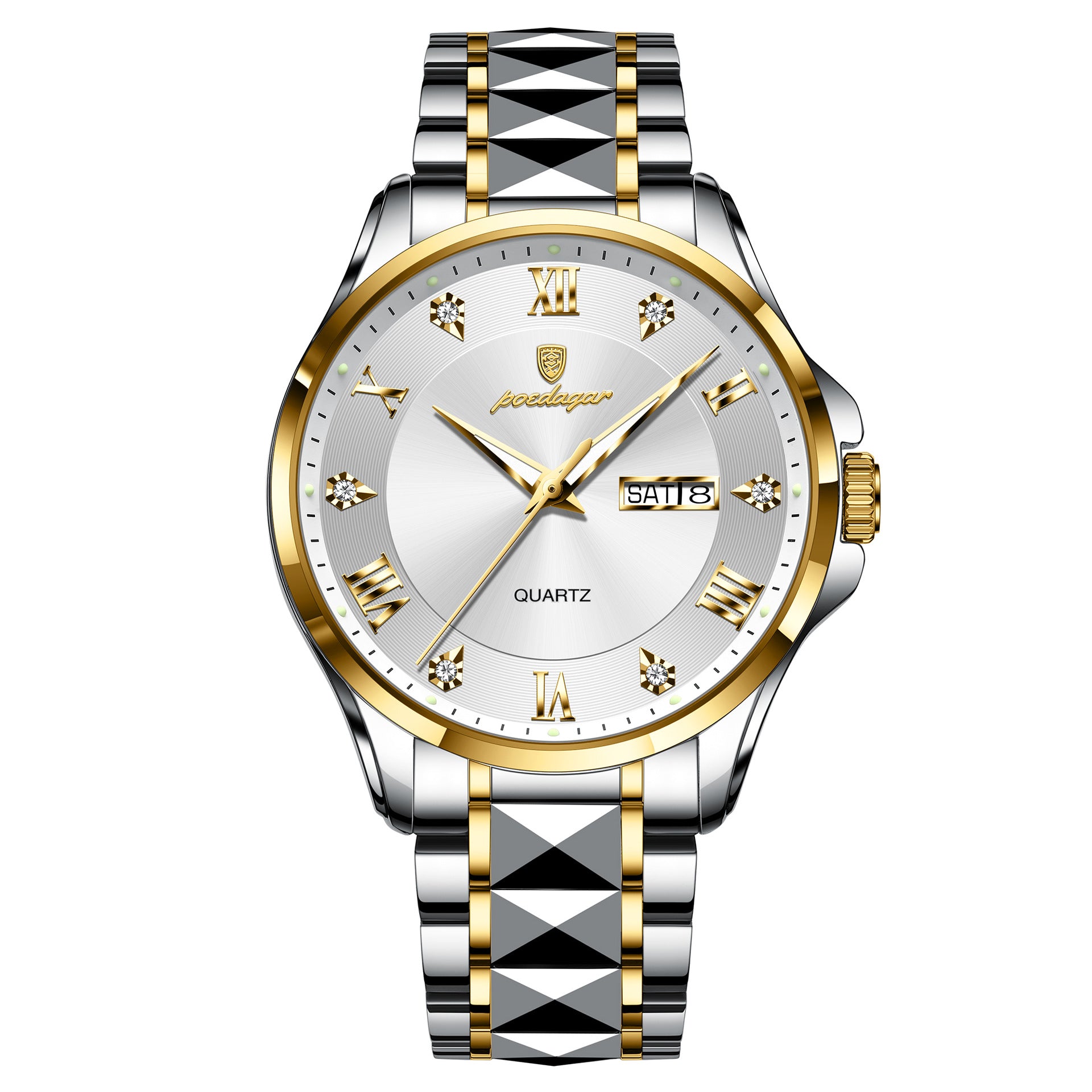 Men's Luxury-Style Quartz Watch — Day/Date, Stainless Steel Bracelet — product image 5