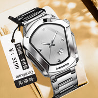 BINBOND Men's Quartz Watch — Crystal-Accent Dial, Steel Bracelet — product image 8