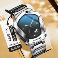 BINBOND Men's Quartz Watch — Crystal-Accent Dial, Steel Bracelet — product image 6