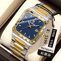 Binbang Square Men's Quartz Watch — Date Window, Steel Strap — product image 8