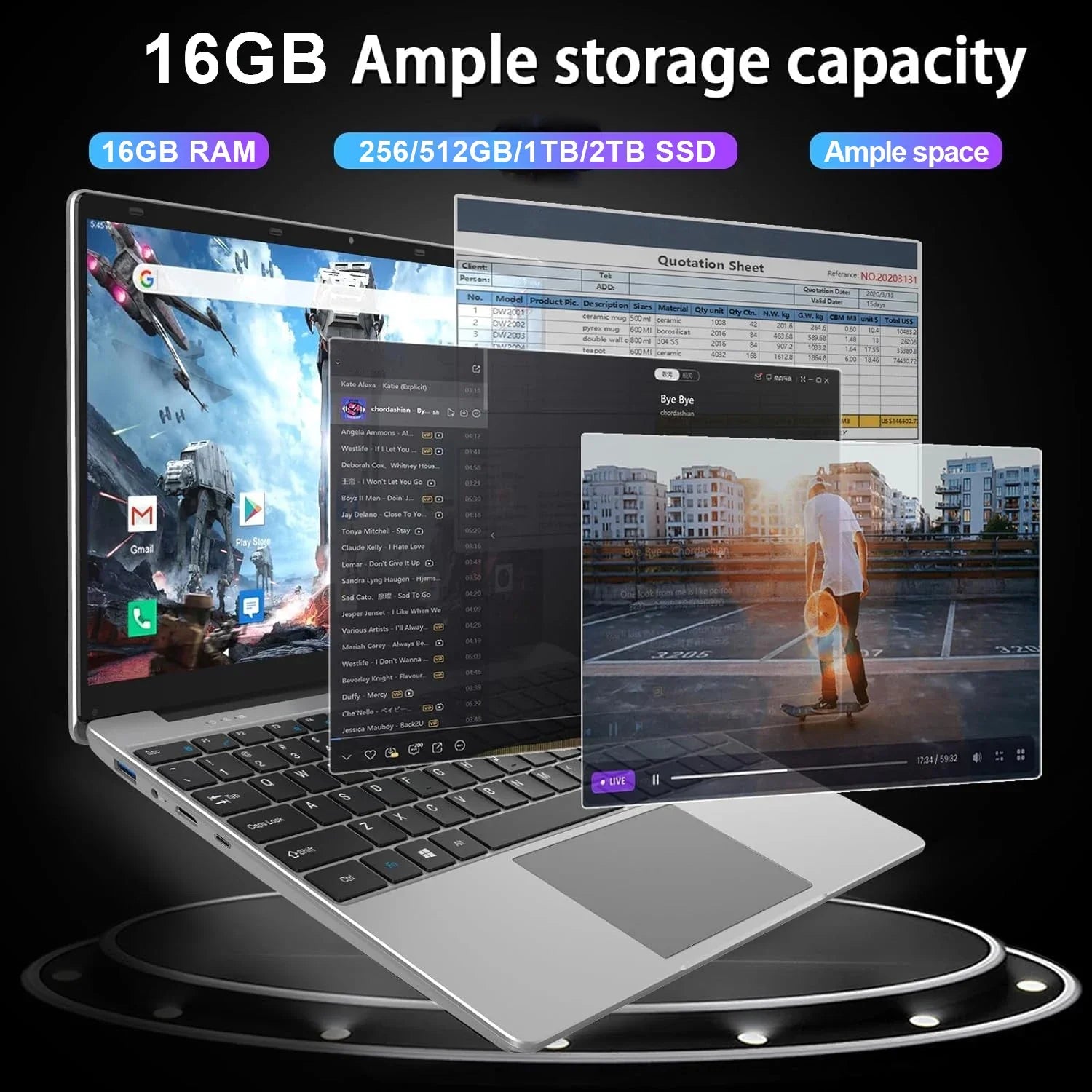 15.6" Gaming Laptop — Intel Core i9-10980HK, 16GB RAM, Windows 11 Pro — product image 4