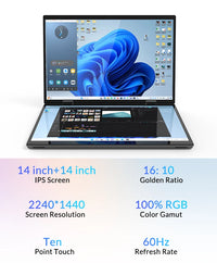CRELANDER Dual-Screen Laptop — 14"+14" 2K Touch, 2-in-1 360° Flip, Intel N95/N100 — product image 12