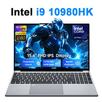 Portable 15.6" Gaming Laptop Computer Intel Core i9 10980HK/9900U Windows 11 PC Gamer 16GB RAM Fingerprint Unlock Notebook PC