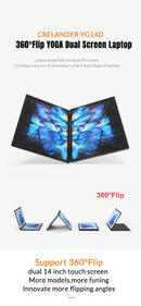 CRELANDER Dual-Screen Laptop — 14"+14" 2K Touch, 2-in-1 360° Flip, Intel N95/N100 — product image 9
