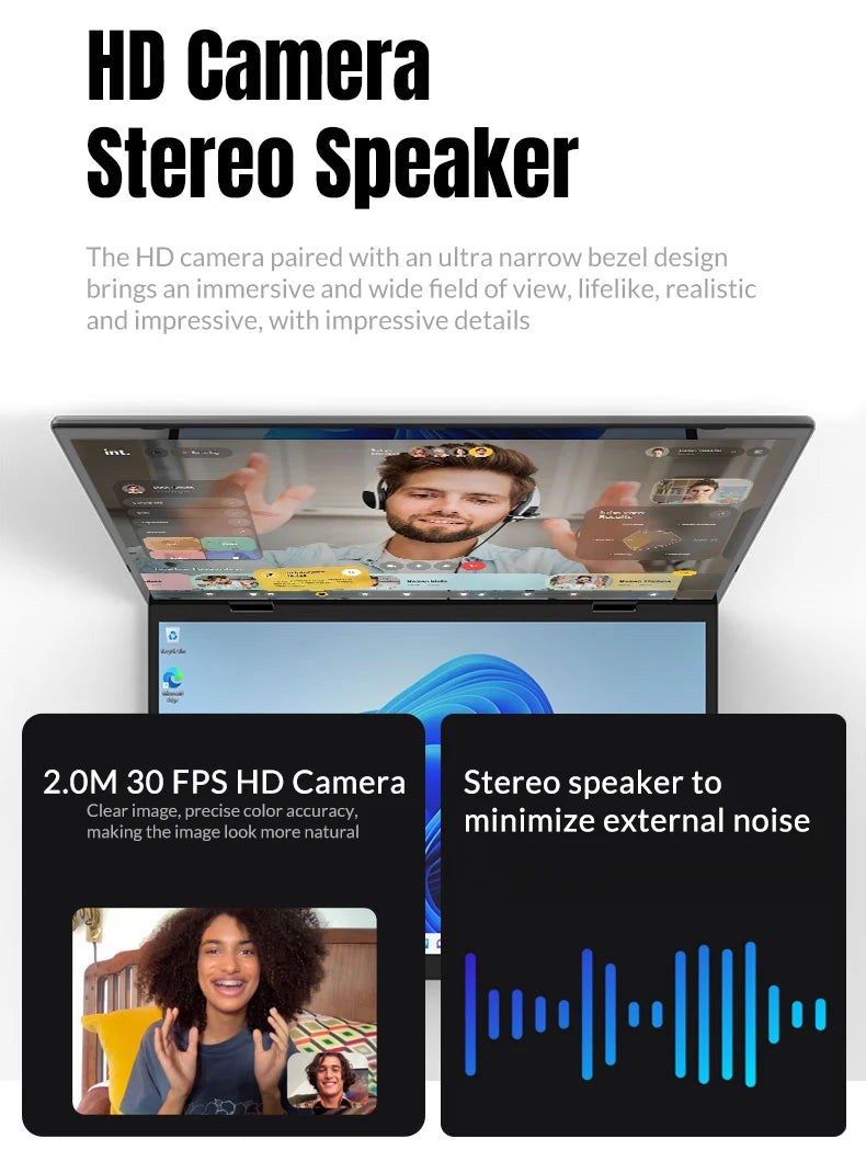 CRELANDER YG14D Dual Screen 2-in-1 Laptop – 14"+14" 2K Touch | Intel N95/N100 | Up to 32GB | RGB Backlit | 360° Flip