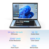 CRELANDER Dual-Screen Laptop — 14"+14" 2K Touch, 2-in-1 360° Flip, Intel N95/N100 — product image 2