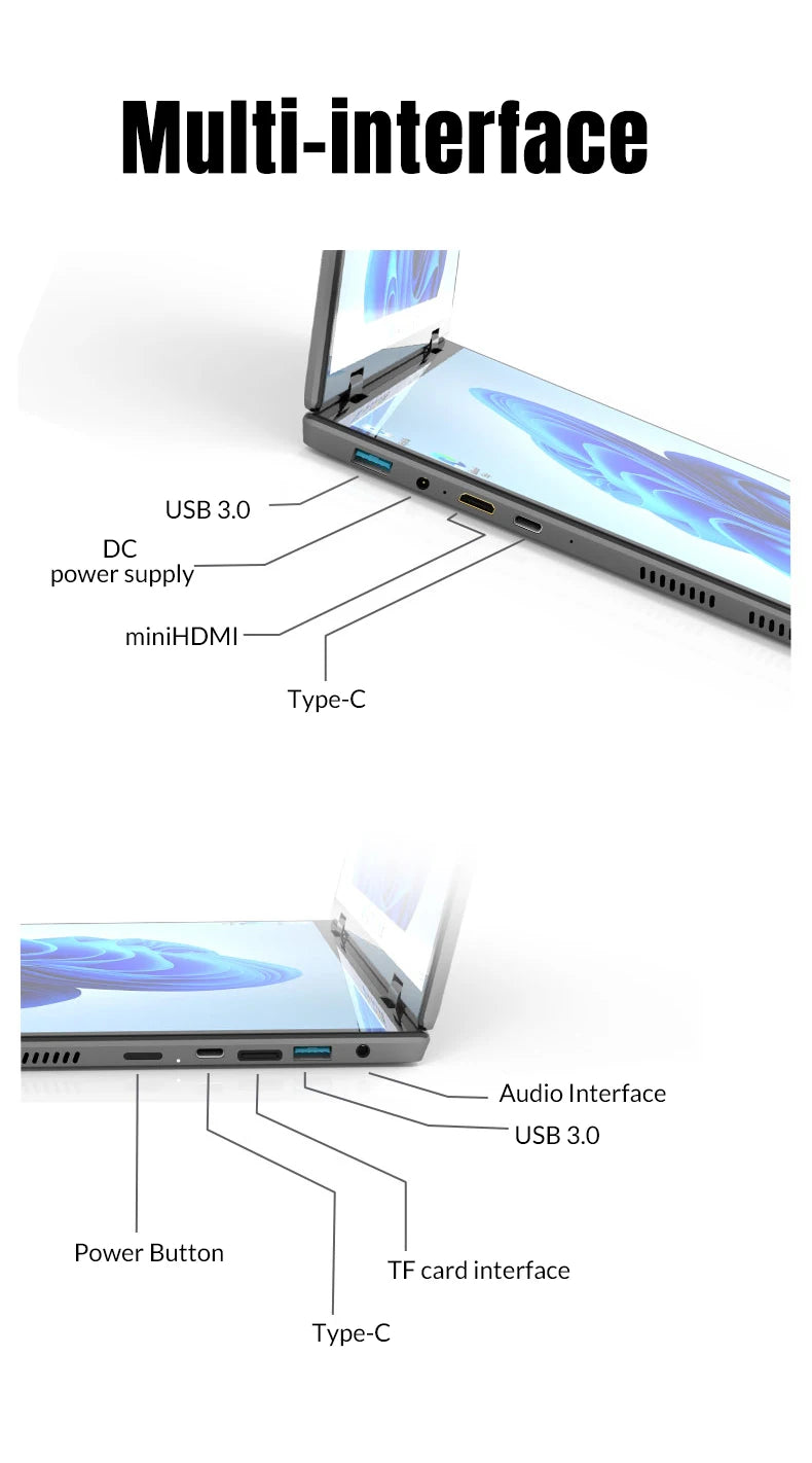 CRELANDER Dual-Screen Laptop — 14"+14" 2K Touch, 2-in-1 360° Flip, Intel N95/N100 — product image 18