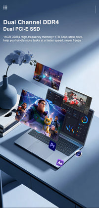 Ordinateur portable Ninkear N16Pro 16" – Intel Core i7-13620H | 16 Go DDR4 | 1 To SSD | 2.5K 120Hz | Wi-Fi 6 | Expédié depuis l'Allemagne