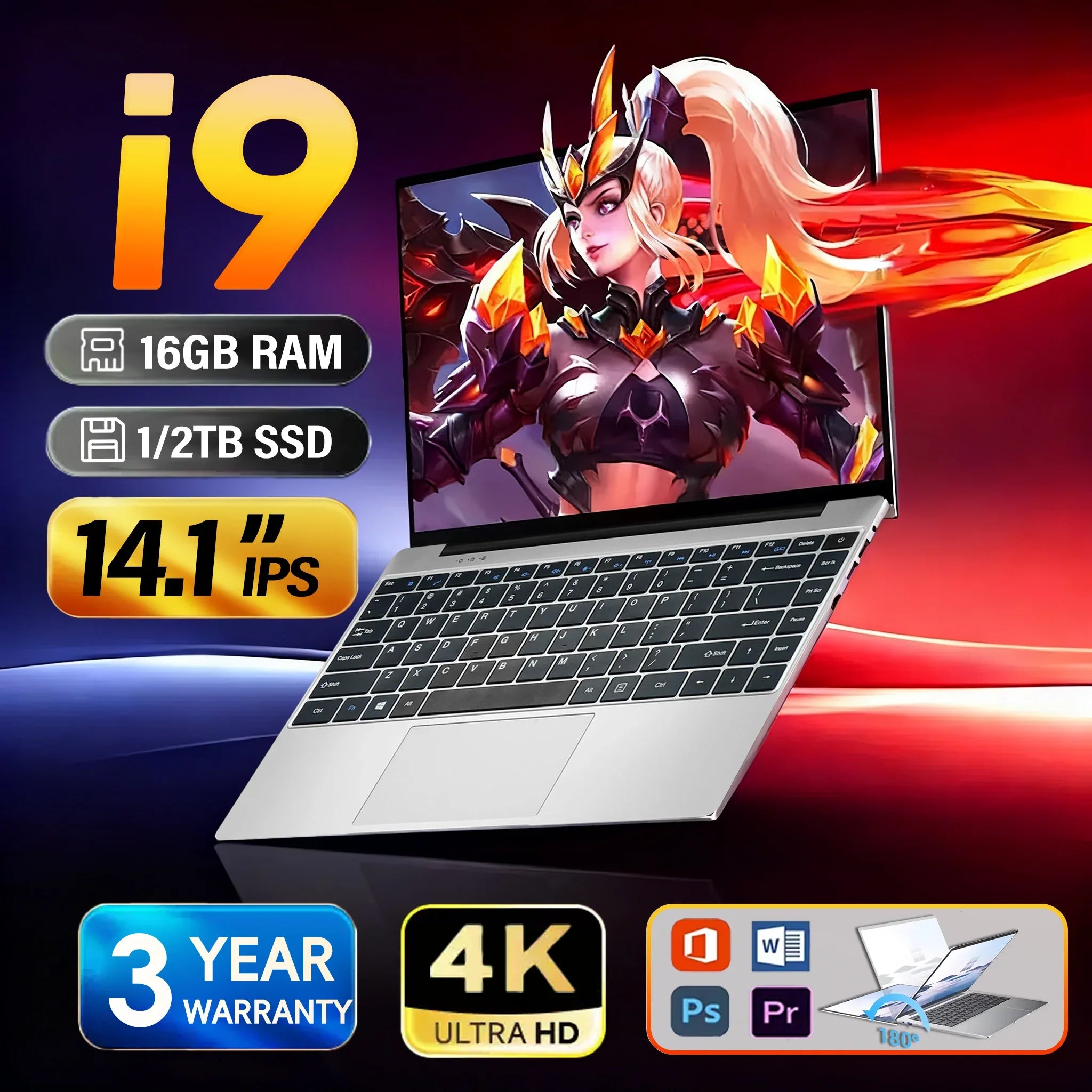 15.6" Gaming Laptop — Intel Core i9-10980HK, 16GB RAM, Windows 11 Pro
