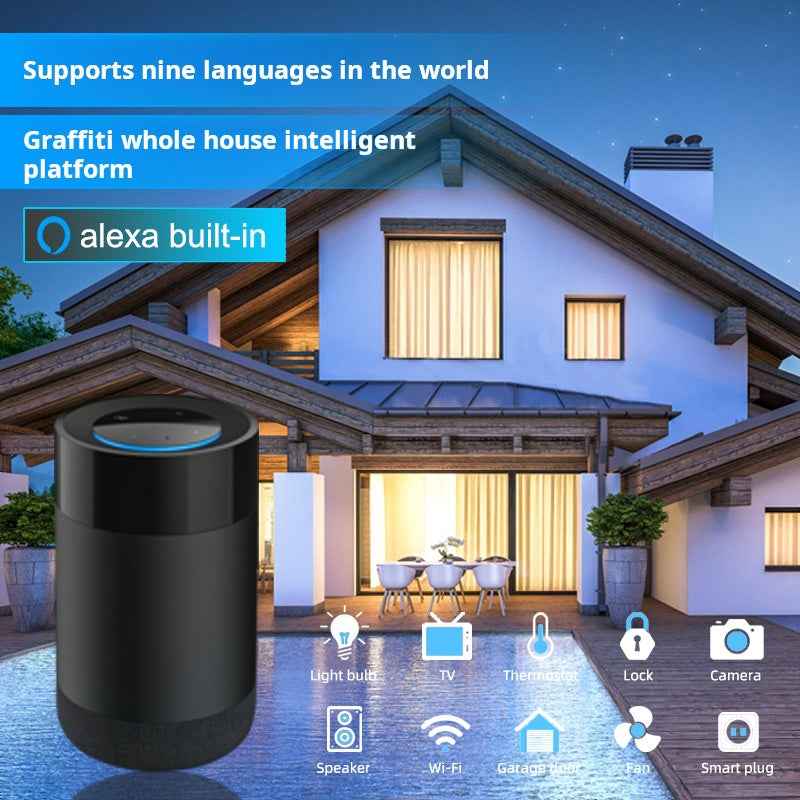 AI voice interaction 9 languages voice smart speaker Tuya Smart Alexa